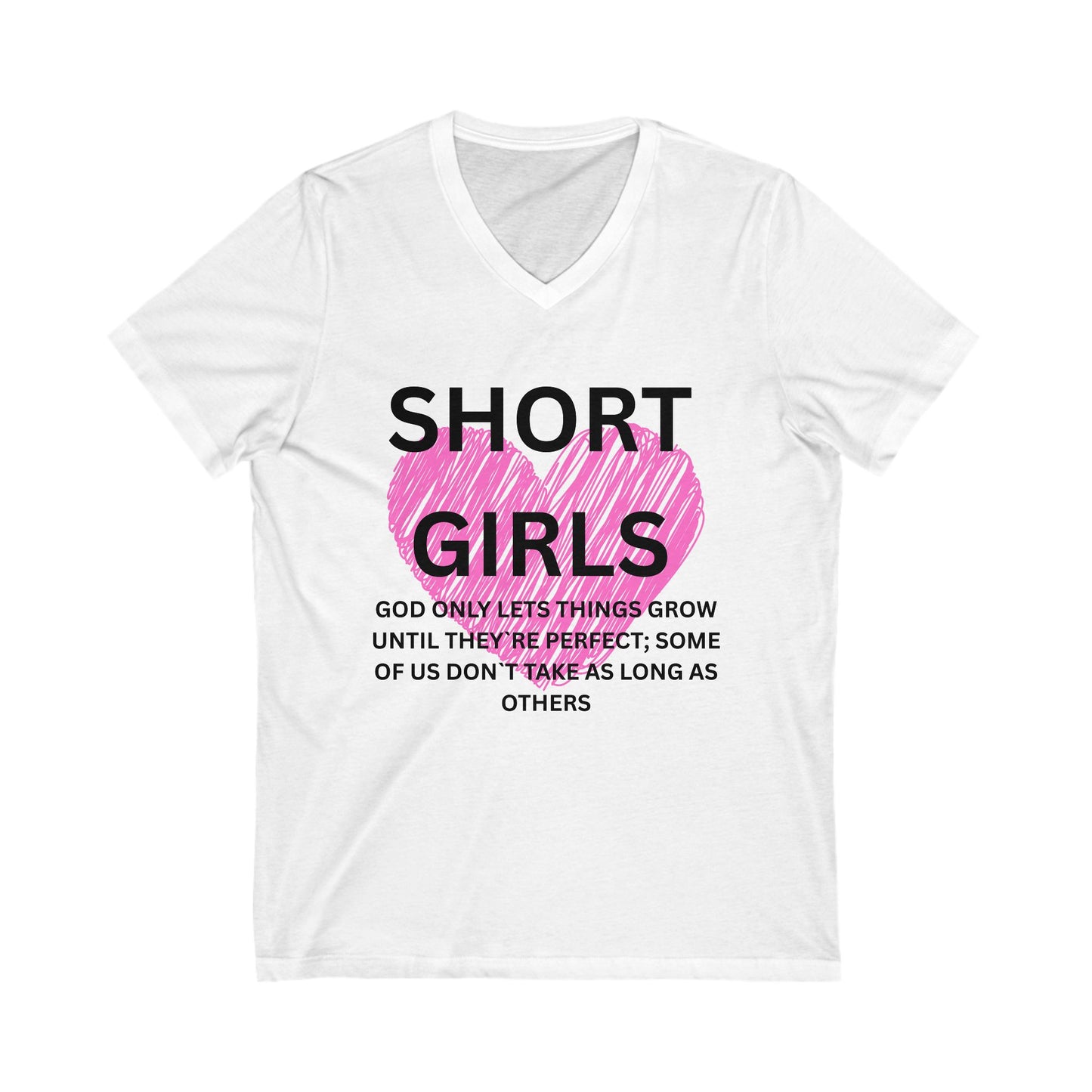 "Short Girls" Sleeve V-Neck Tee