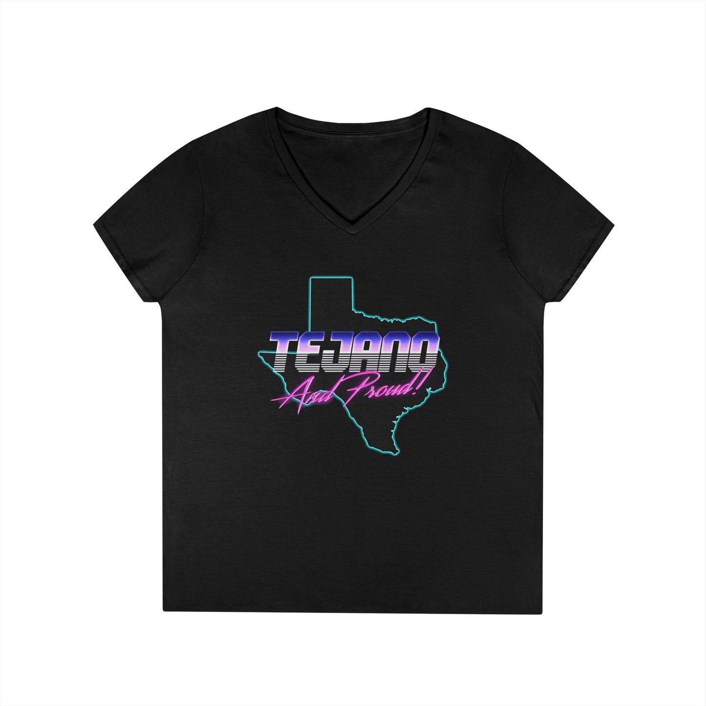 Tejano and Proud Ladies' V-Neck T-Shirt - Retro Texas Graphic Tee
