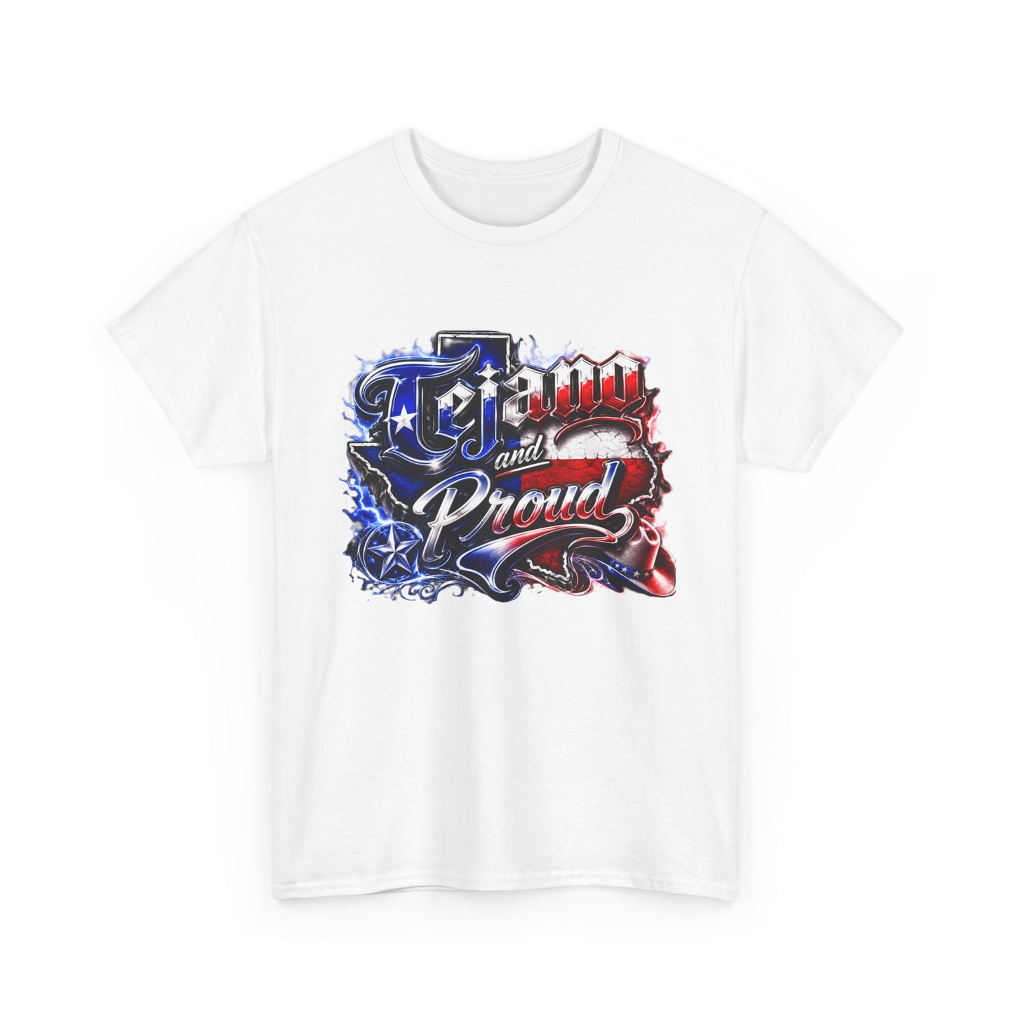 Patriotic "Born and Proud" T-Shirt - American Flag Script Tee