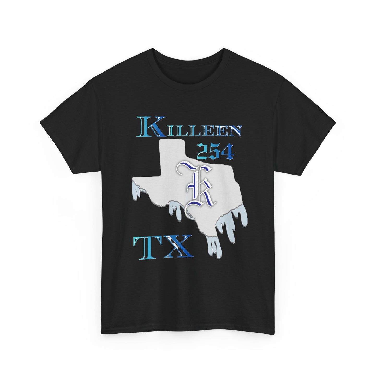 Killeen TX 254 Drip Map T-Shirt — Texas City Pride Tee