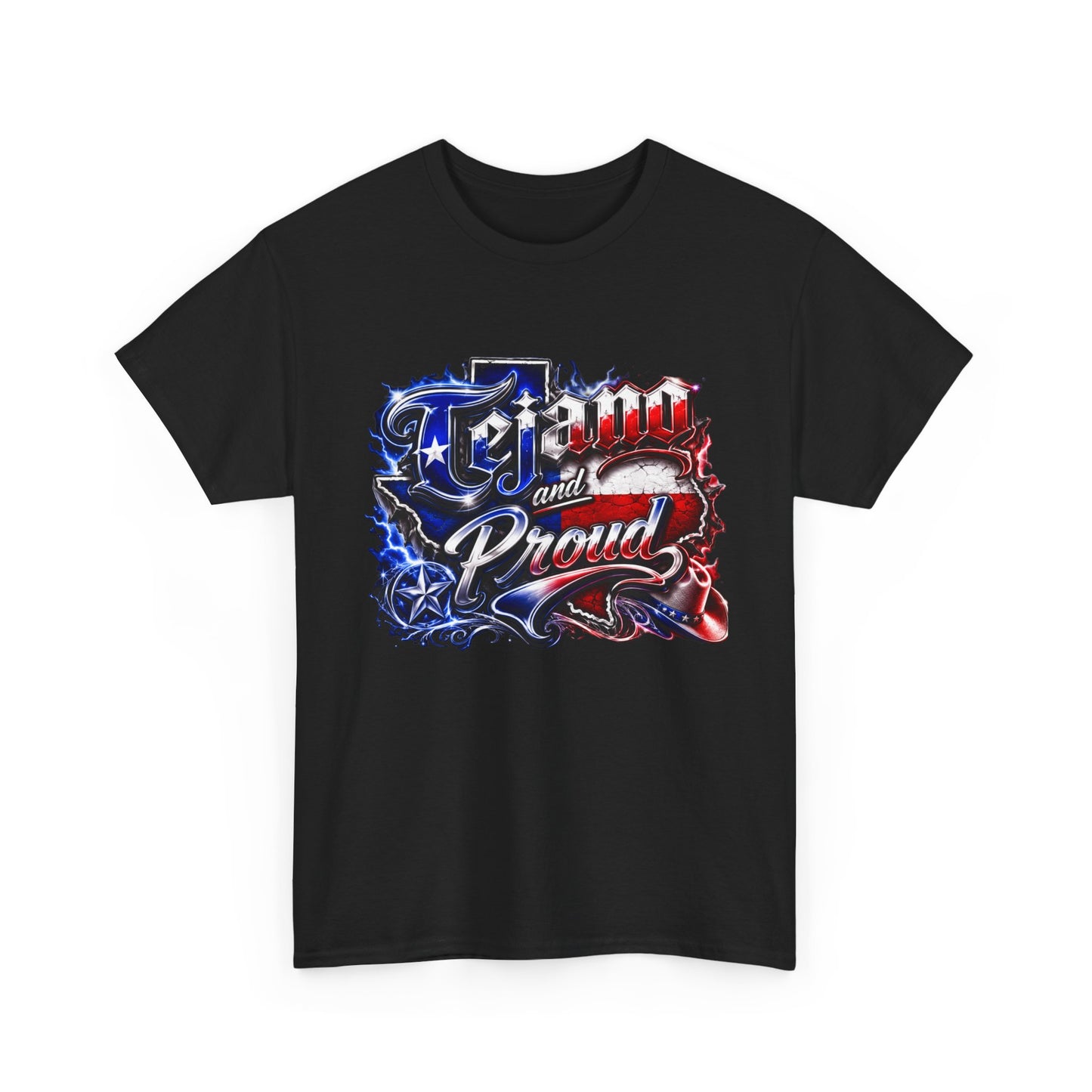Patriotic "Born and Proud" T-Shirt - American Flag Script Tee