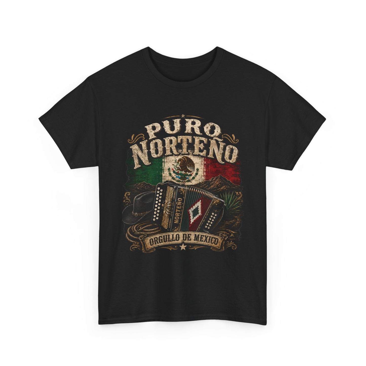 Puro Norteño T-Shirt – Orgullo de México Accordion Music Tee
