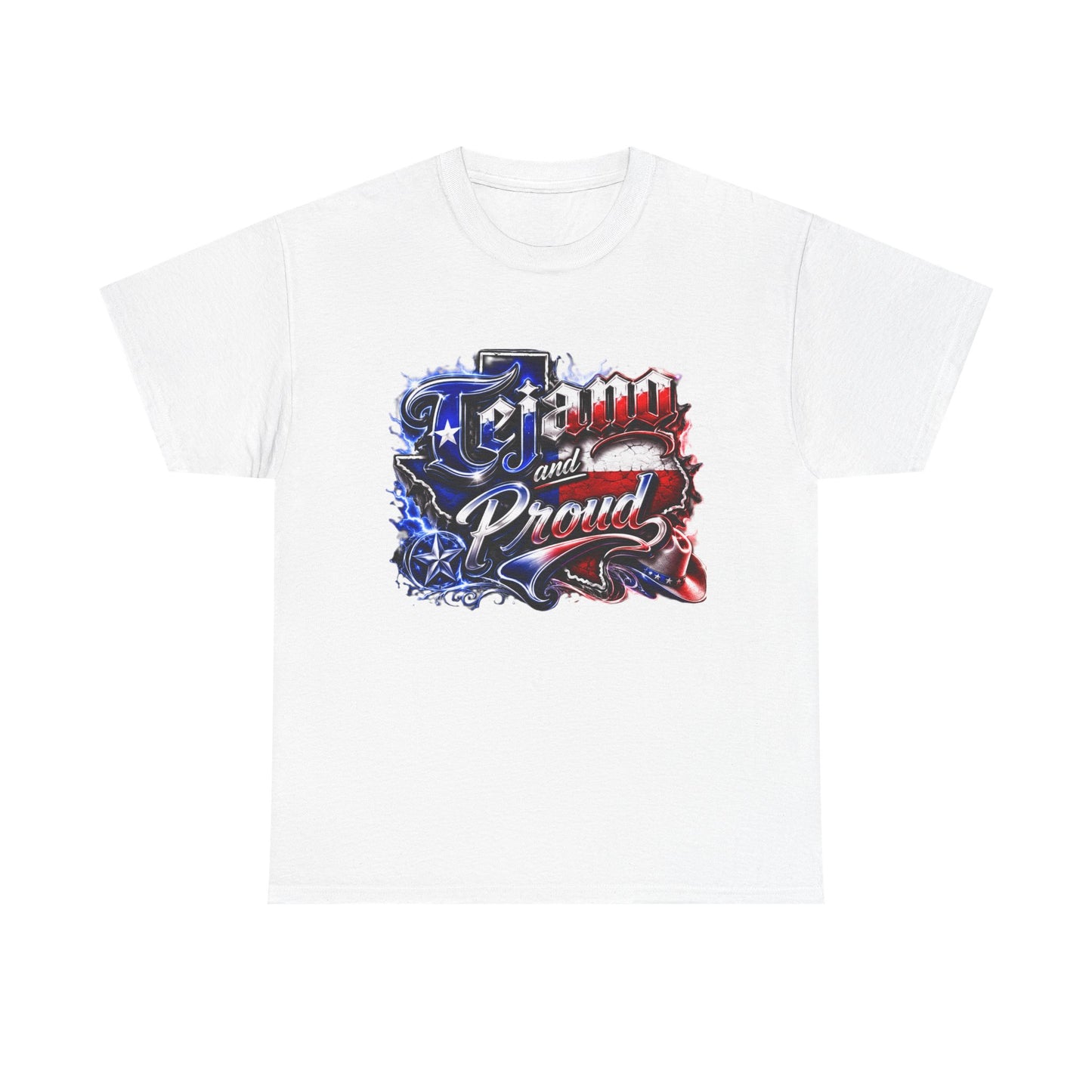 Patriotic "Born and Proud" T-Shirt - American Flag Script Tee